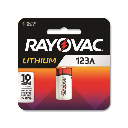 Rayovac Photo Batteries, Lithium, 3V, 123A - 1 per EA - RL123A1G