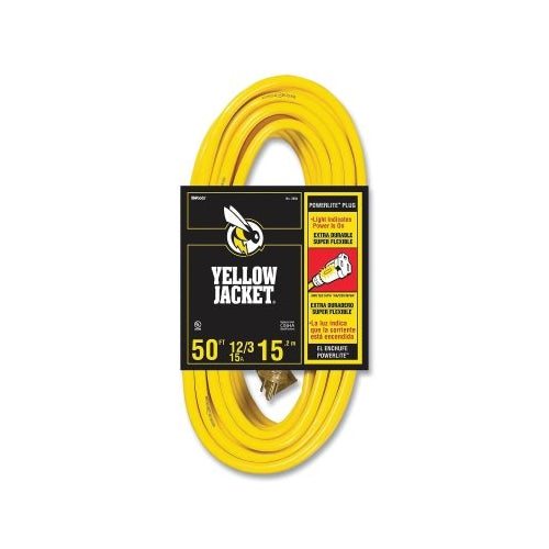 Woods Wire Yellow Jacket Power Cord, 50 Ft, 1 Outlet, Yellow - 1 per EA - 2884