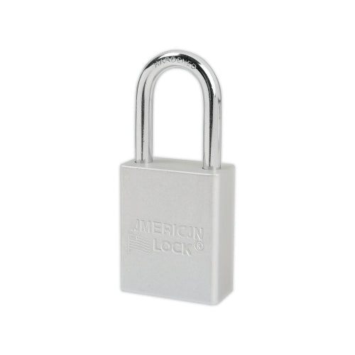 American Lock Solid Aluminum Padlock, 1/4 Inches Dia, 1-1/2 Inches L X 3/4 Inches W, Silver - 1 per EA - A1106CLR