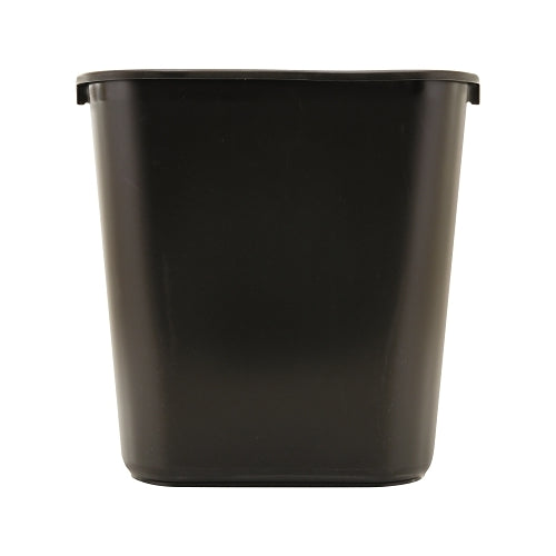 Rubbermaid Commercial Deskside Plastic Wastebasket, Rectangular, 7 Gal, Black - 1 per EA - FG295600BLA